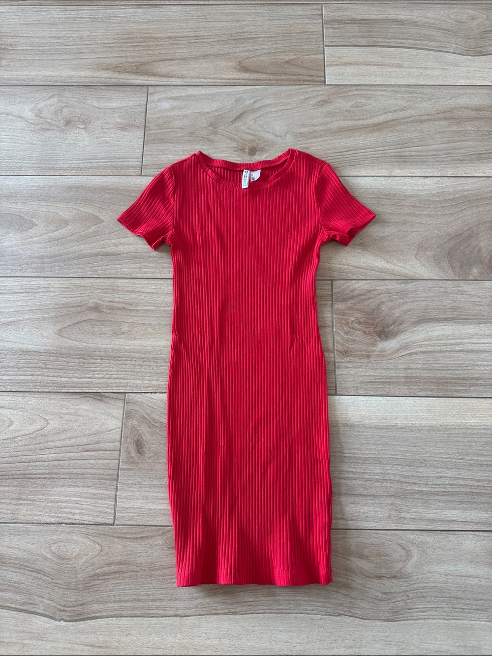 H&M Red Short Sleeve Garden Indie Sleaze Twee Fitted Mini Dress 90s - Picture 2 of 4